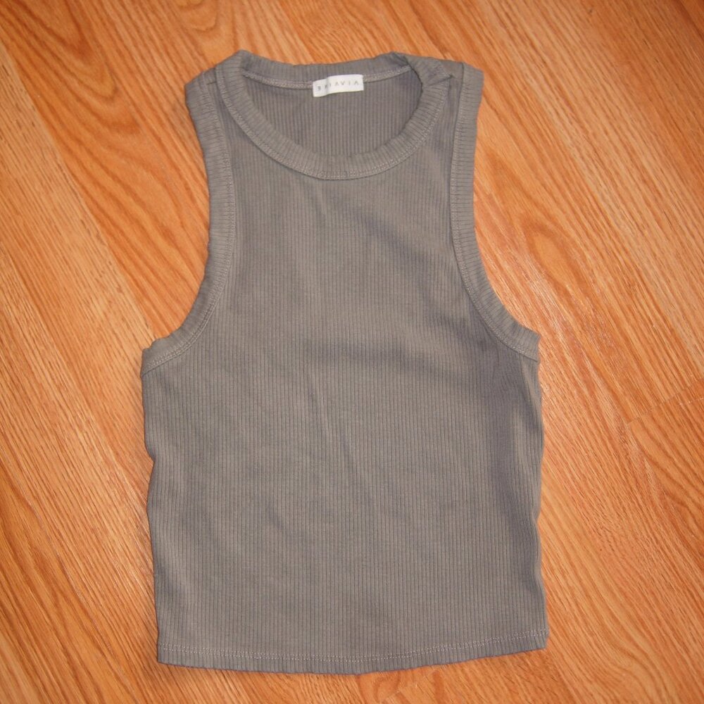 Briavia Gray Bridgewater Ribbed Tank S